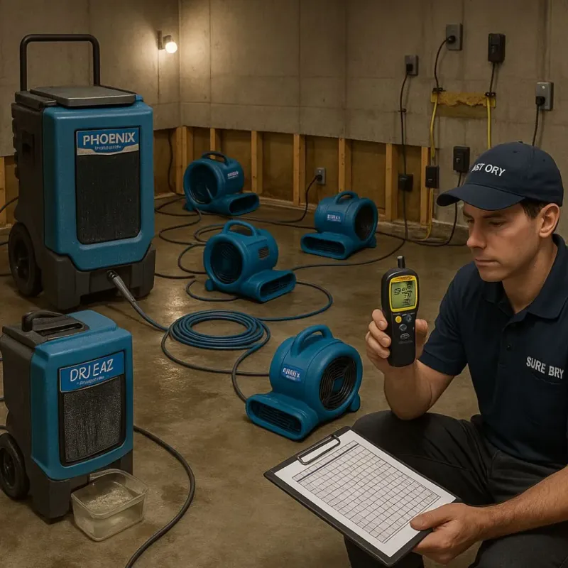 Structural Drying and Dehumidification process in Paris, KY
